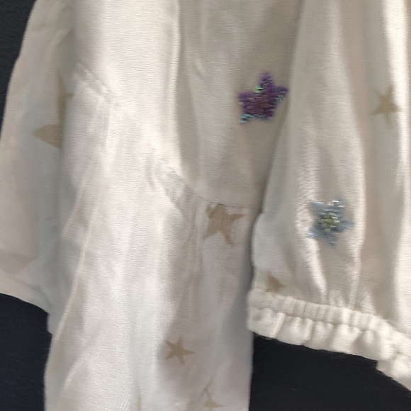 Surf Gypsy Cream Off-Shoulder Star & Embroidered Tassel Blouse - Picture 4 of 8